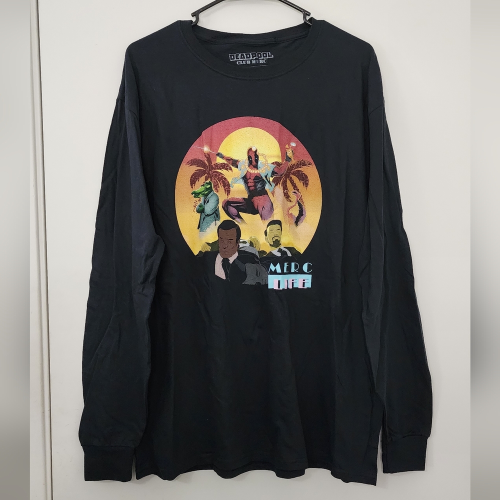 Deadpool Merc Life Loot Crate Long Sleeve Tee Marvel Club Merc Large Shirt New